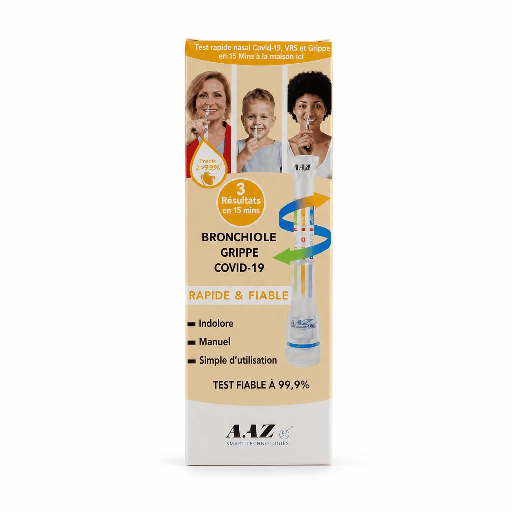 AAZ Test rapide nasal Covid-19, VRS et Grippe